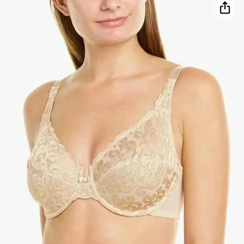 Wacoal lace neutral underwire bra 34D